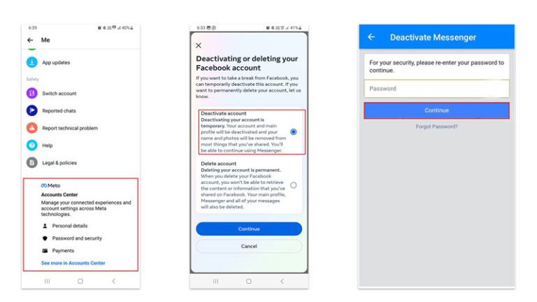 How To Deactivate Facebook Messenger Account On Smartphone