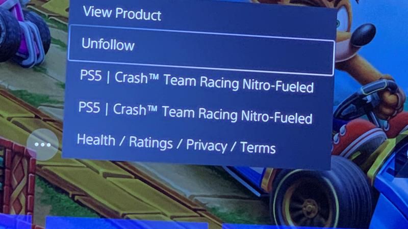 Crash Team Racing Nitro-Fueled PS5 Home Screen