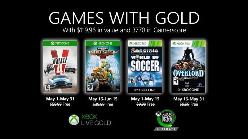 Xbox Games With Gold May 2021 Free Games