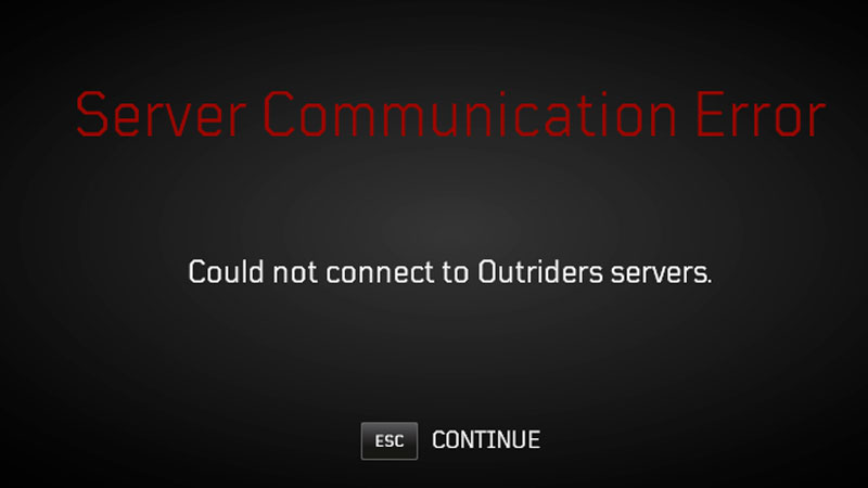 outriders internet connection error