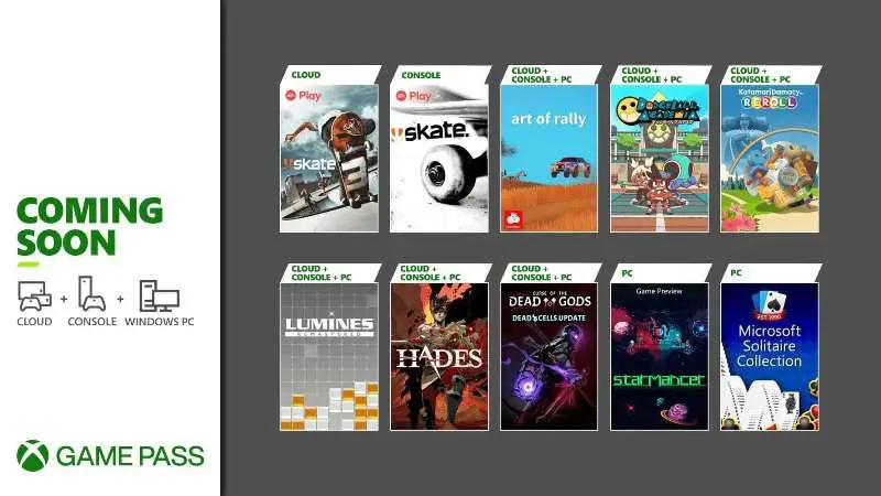 Xbox Game Pass August 2021 Free Games