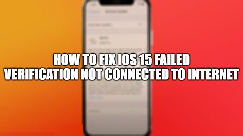 iOS 15 Failed Verification Not Connected To Internet Fix - iPhone and iPad