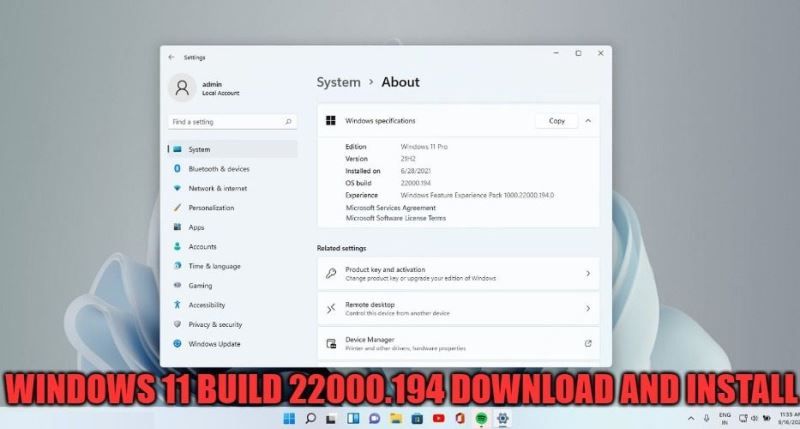 Microsoft disponibiliza Windows 11 Insider Preview Build 22000.194