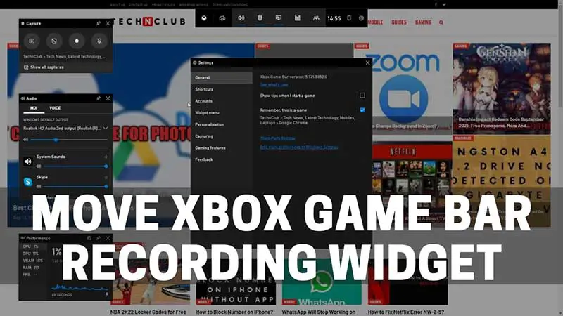 How To Move Windows (Xbox) Game Bar Recording Widget (Change Position)