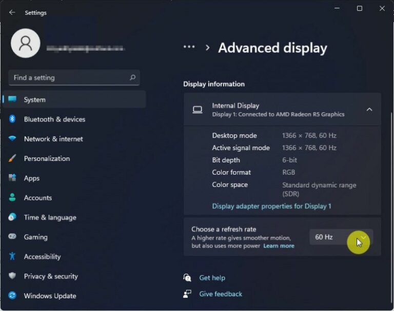 How To Enable And Disable Dynamic Refresh Rate In Windows 11