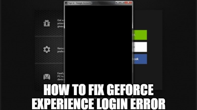 can't sign into nvidia geforce experience