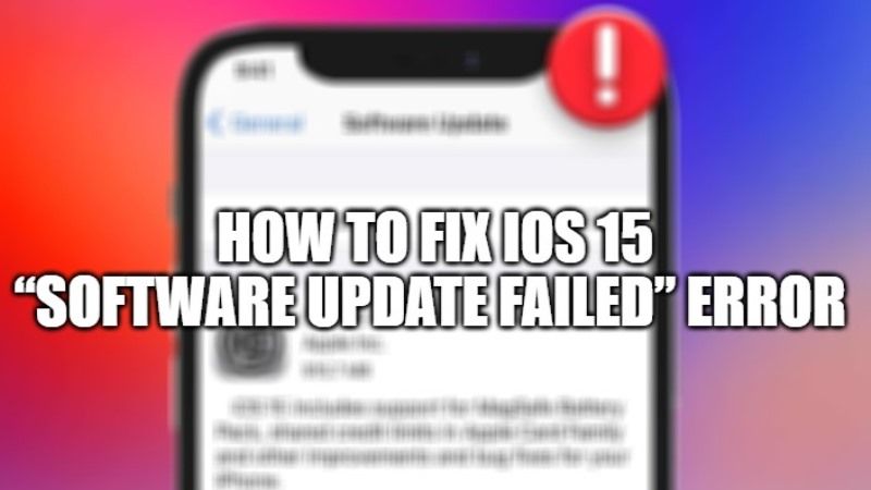 software update failed iphone 13