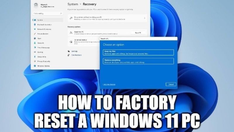 how to factory reset a windows 11 pc