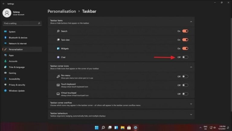 How to Remove or Hide Chat Icon From Windows 11 Taskbar