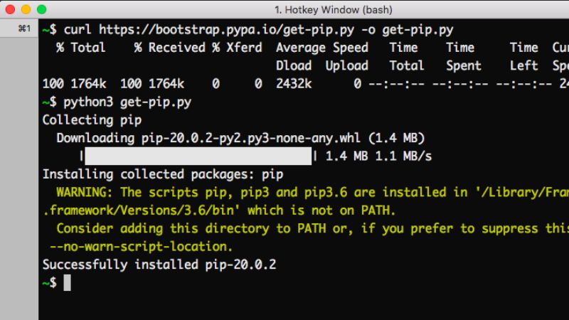 how to use pip install on mac