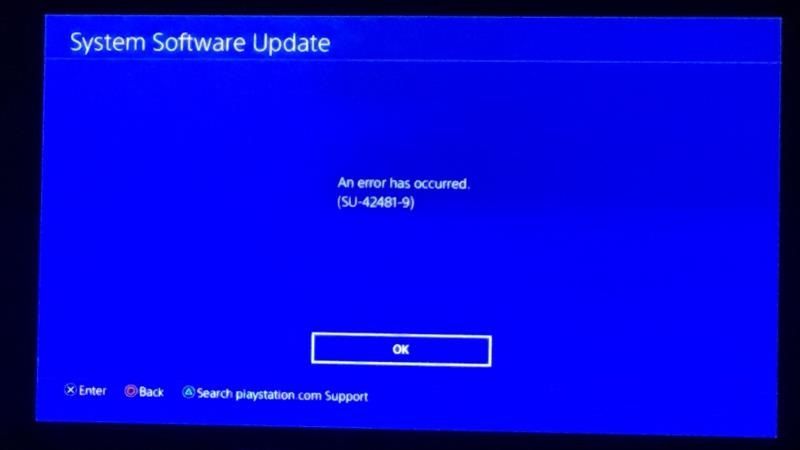 to fix PS4 Update 9.03 Error