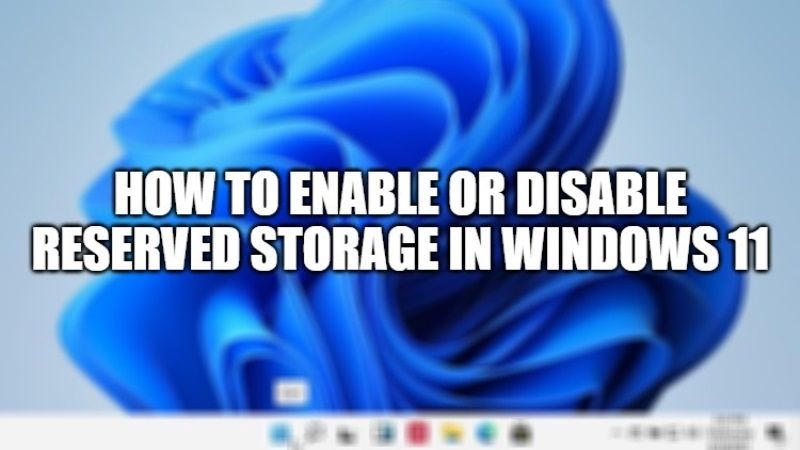 как включить или отключить зарезервированное хранилище в Windows 11