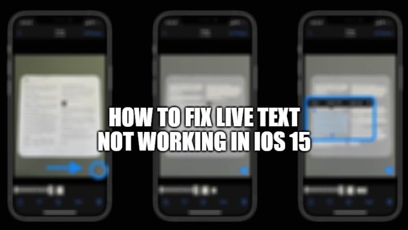 how to fix live text not working in ios 15