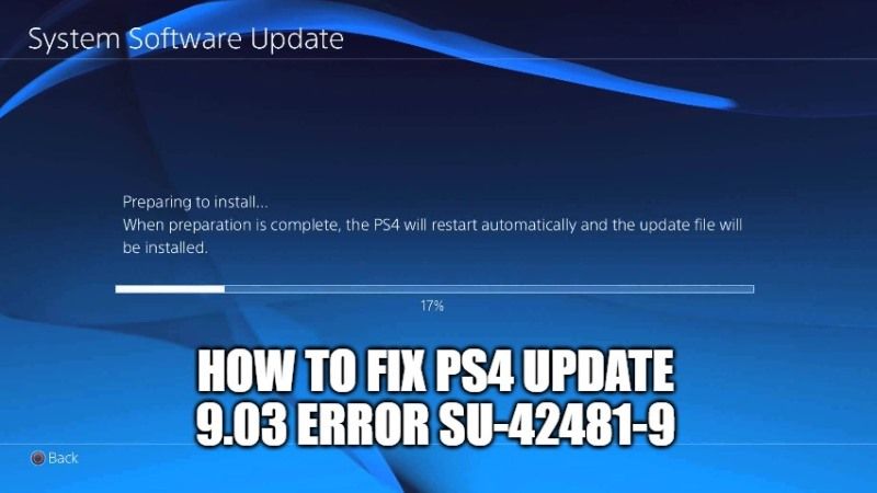 how to fix ps4 update 9.03 error su-42481-9