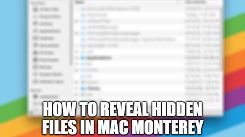 how to reveal hidden files in mac monterey