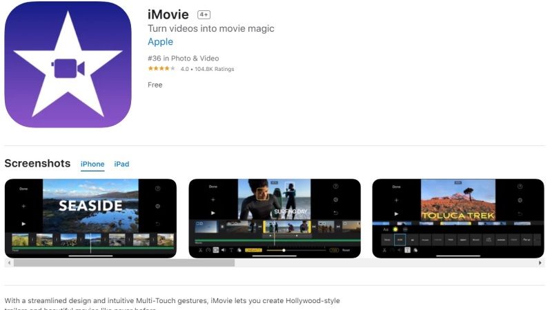 best free video editing software iphone