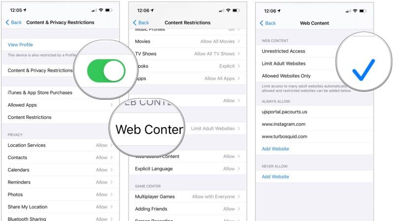 block sites on safari ios