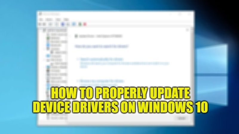 how to update device drivers for windows 10