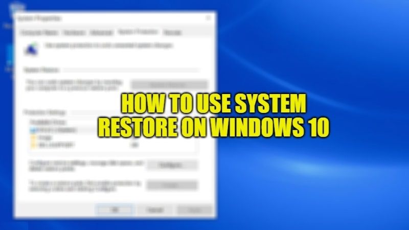 how to use system restore on windows 10