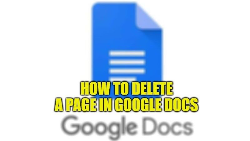 how to delete a page in google docs