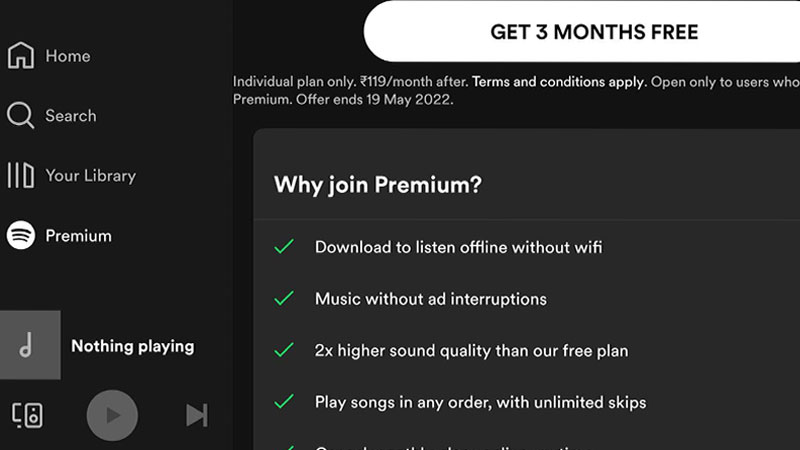 Премиум-план Spotify бесплатно
