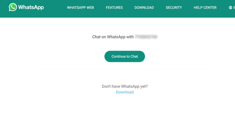 whatsapp message without phone number