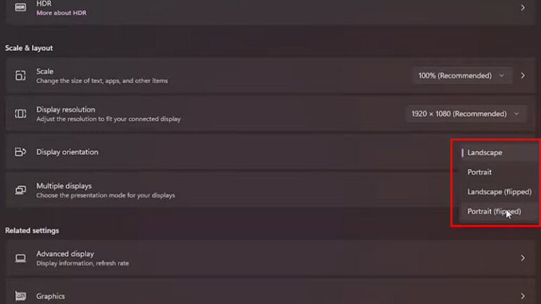 How to Rotate Screen or Change Screen Orientation on Windows 11