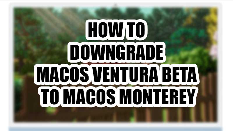 how to downgrade macos ventura