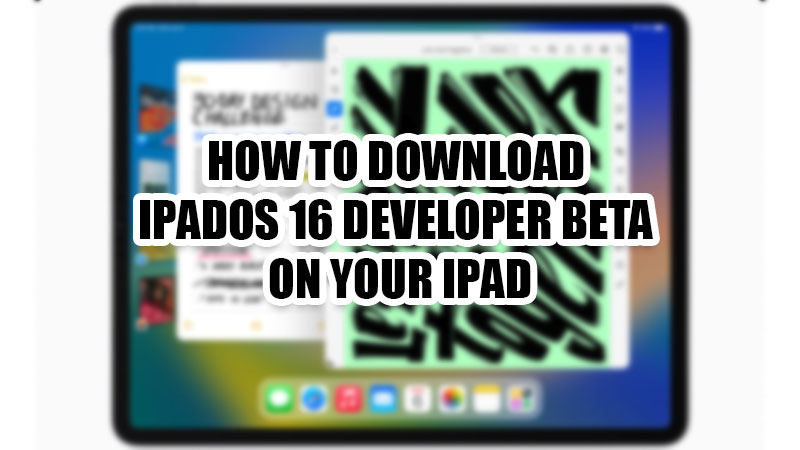 How to Download and Install iPadOS 16 Developer Beta on iPad