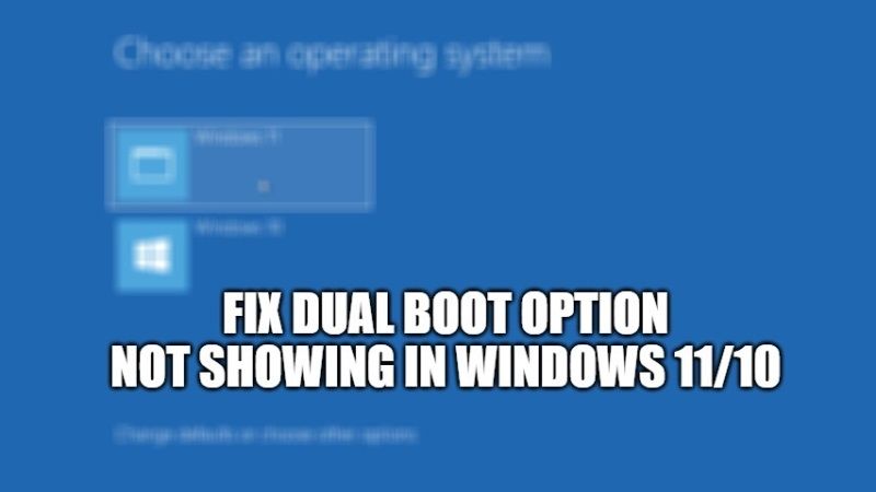 как исправить опцию двойной загрузки, которая не отображается в Windows 11 10