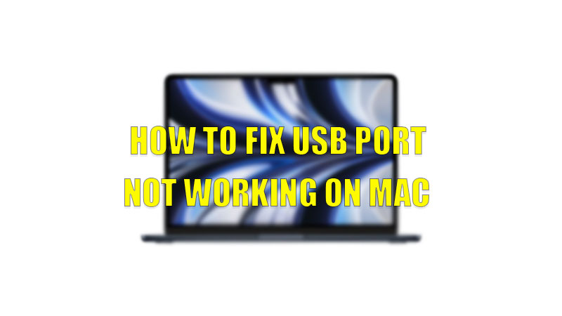how to fix usb port not working on mac