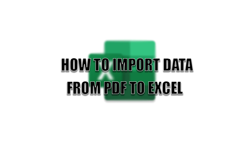 как импортировать данные из PDF в Excel
