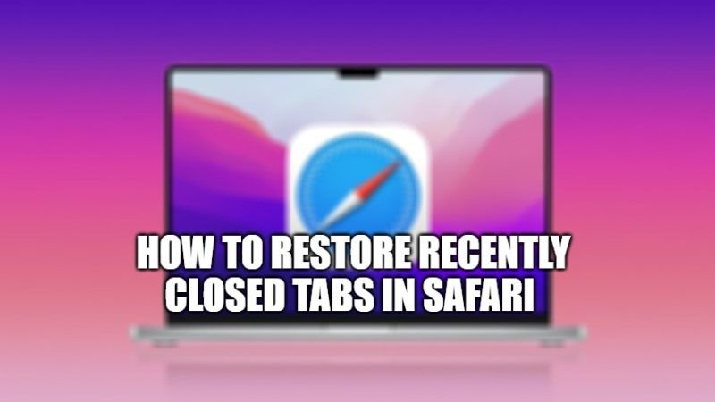 restore tabs in safari