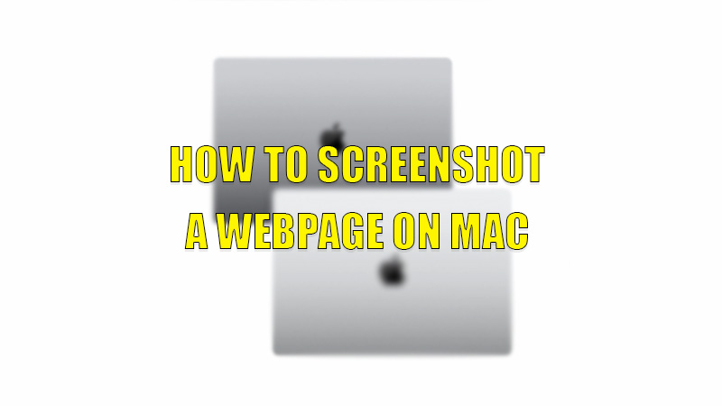 как сделать снимок экрана веб-страницы на Mac