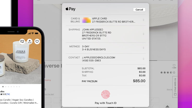 how to use apple pay touch id