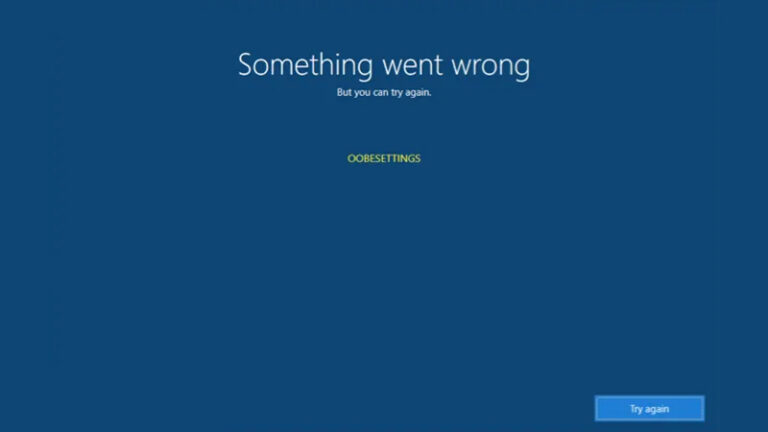 oobesettings windows 10 error