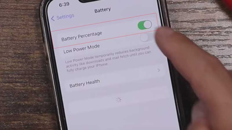 Включить строку состояния батареи в процентах на iPhone iOS 16 навсегда