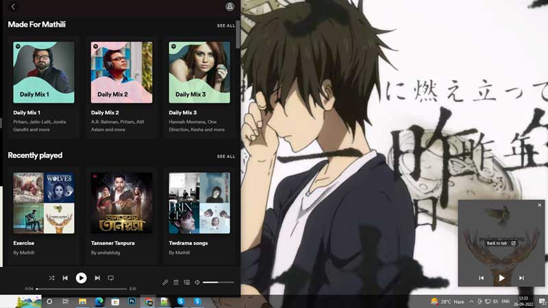 Веб-плеер Получите мини-виджет Spotify Player в Windows 10
