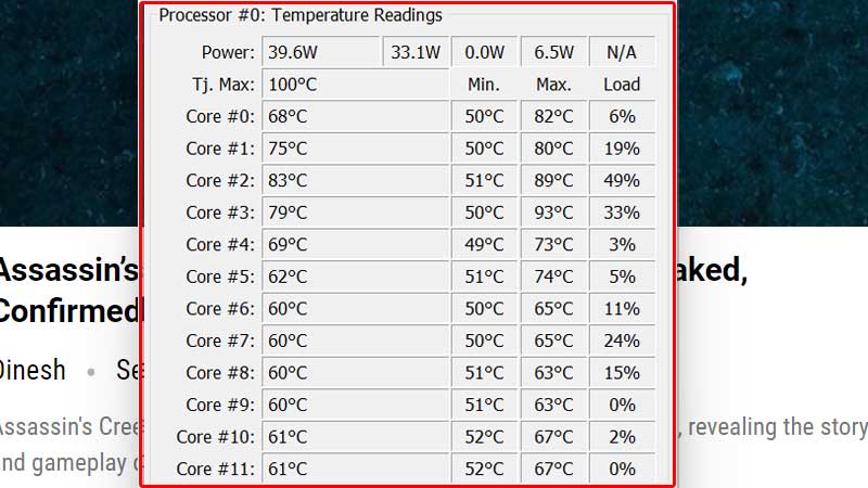 intel cpu temp monitor windows 10