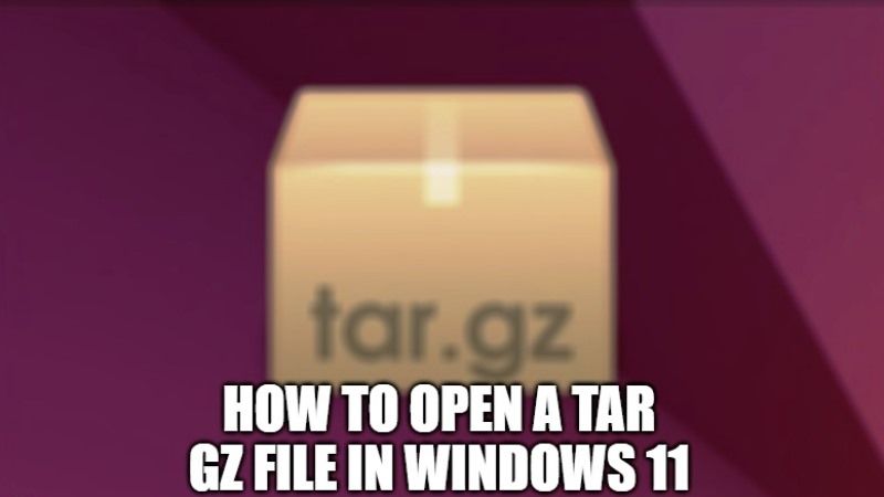 how to open a tar gz file in windows 11