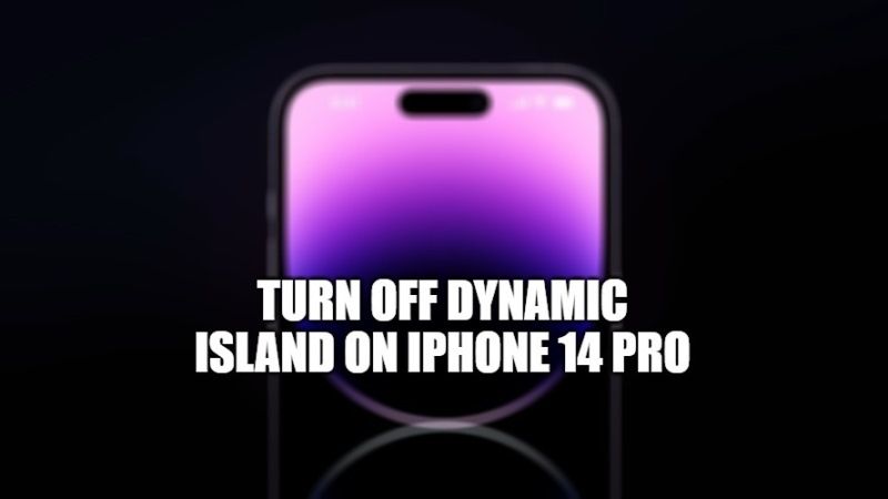 how to turn off dynamic island on iphone 14 pro