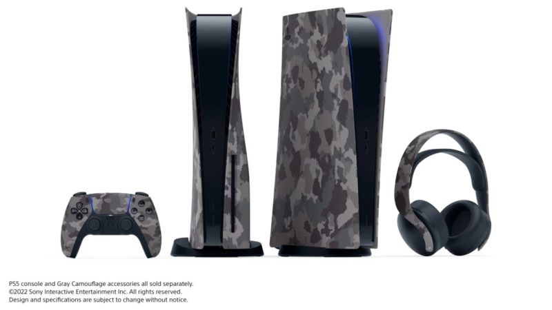 sony announces gray camouflage collection for its ps5, dualsense, pulse 3d headset