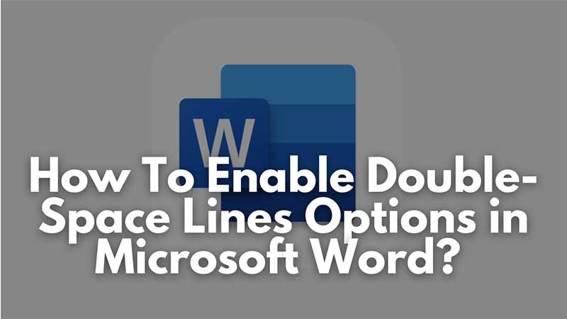 Word Double Spacing Settings