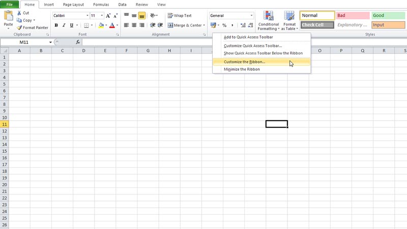 настроить ленту добавить флажок Microsoft Excel