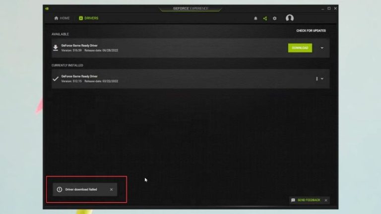geforce experience scanning failed