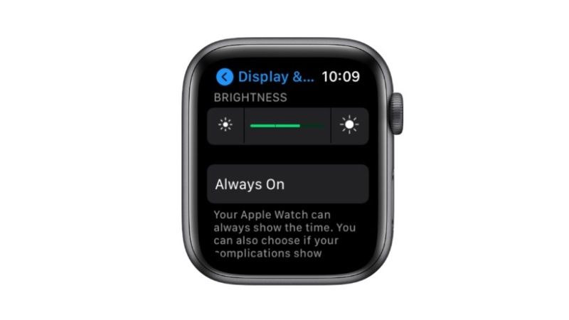 отключить постоянно включенный дисплей на Apple Watch