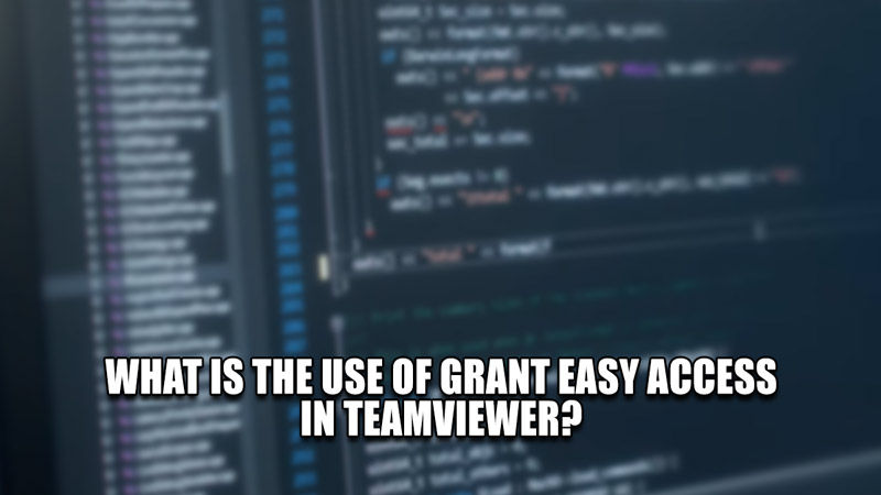 what is the use of grant easy access in teamviewer