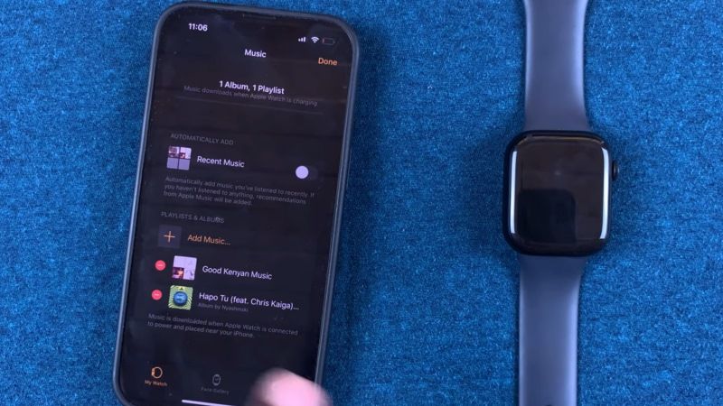 удалить музыку из Apple Watch Series 8