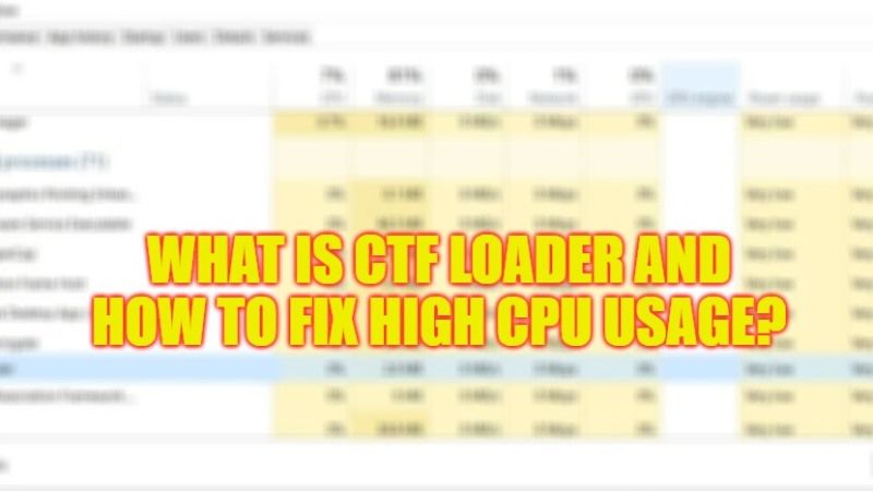 what is ctf loader and how to fix high cpu usage