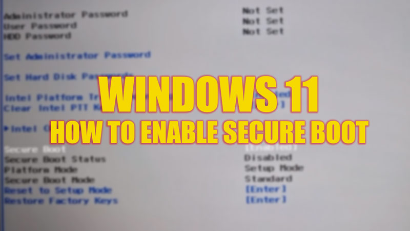 Enable Secure Boot and check Secure boot Status on Windows 11